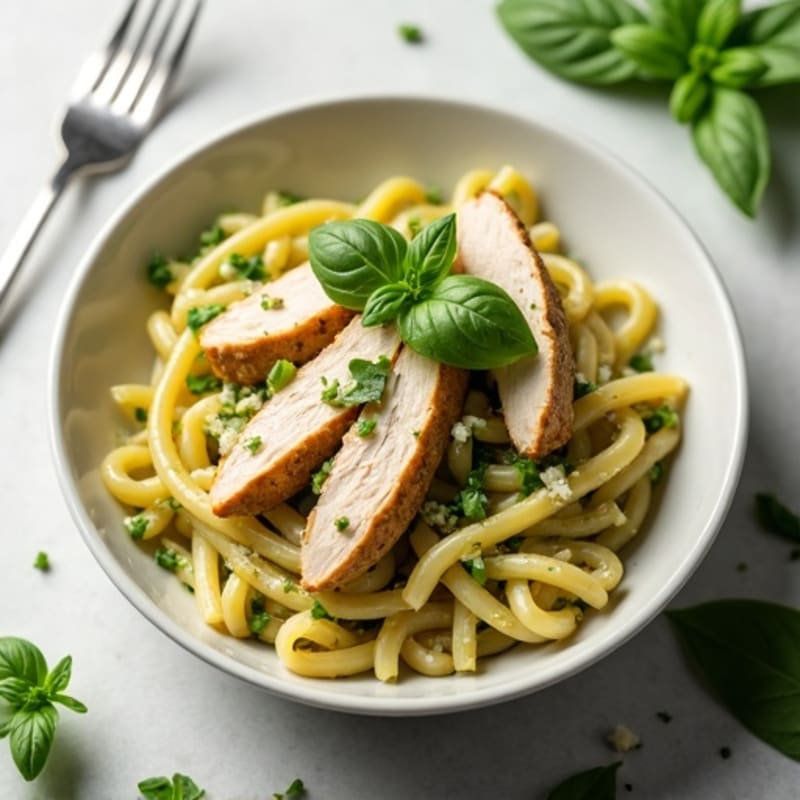 Creamy Pesto Chicken Pasta with Fresh Herbs