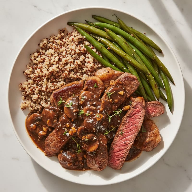 Pan-Seared Beef with Umami Mushroom Sauce