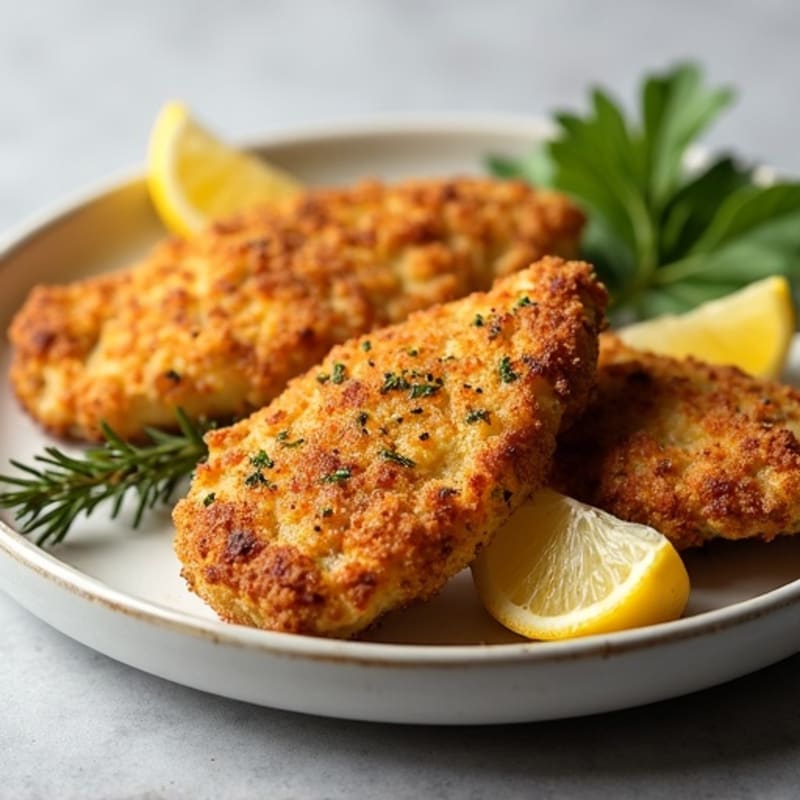 Crispy Herb-Crusted Chicken Tenders with Roasted Garlic Potato Wedges