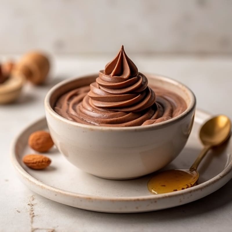 Silky Chocolate Protein Pudding with Almond Butter Swirl