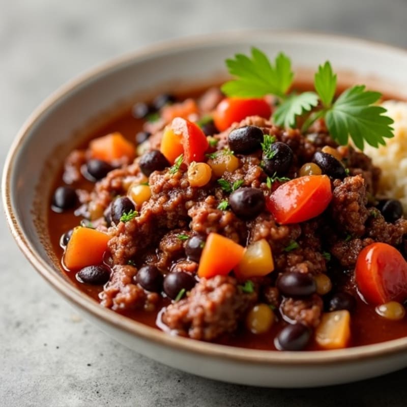Rich Cocoa-Spiced Lean Beef and Black Bean Chili