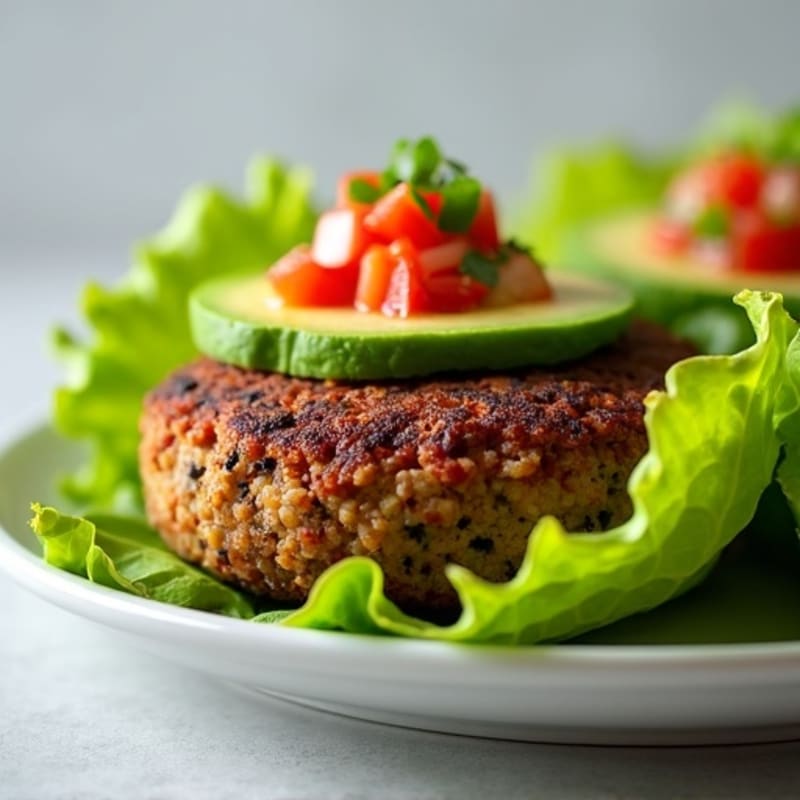 Crispy Black Bean Veggie Burger Lettuce Wraps