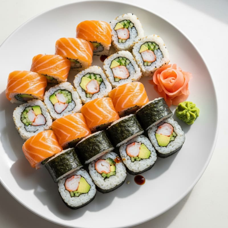 Assorted Fresh Sushi Rolls Platter