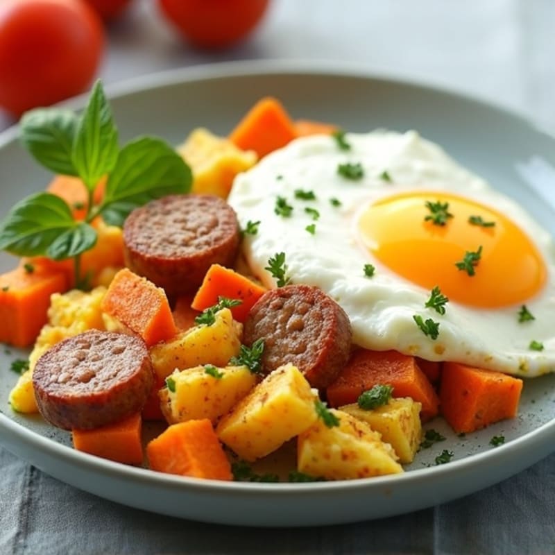 Egg White Scramble with Turkey Sausage and Greek Yogurt