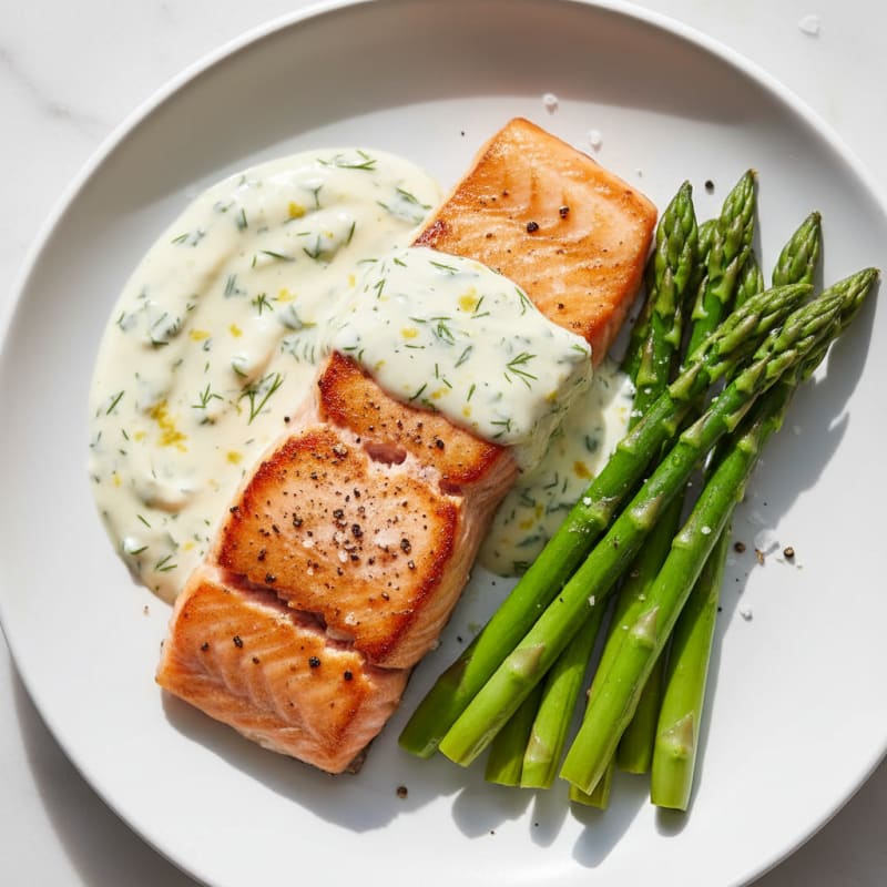 Pan-Seared Salmon with Lemon-Dill Sauce