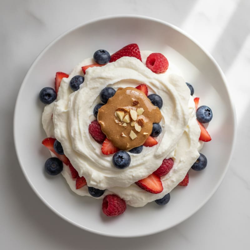 Greek Yogurt Protein Mousse with Mixed Berries