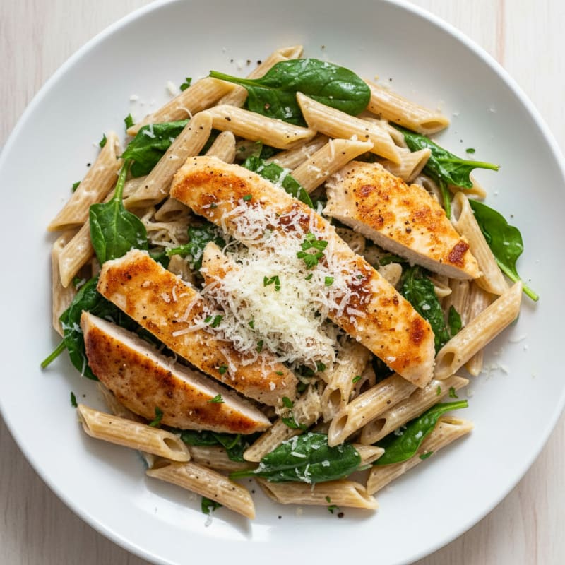 Garlic Parmesan Chicken Alfredo Pasta