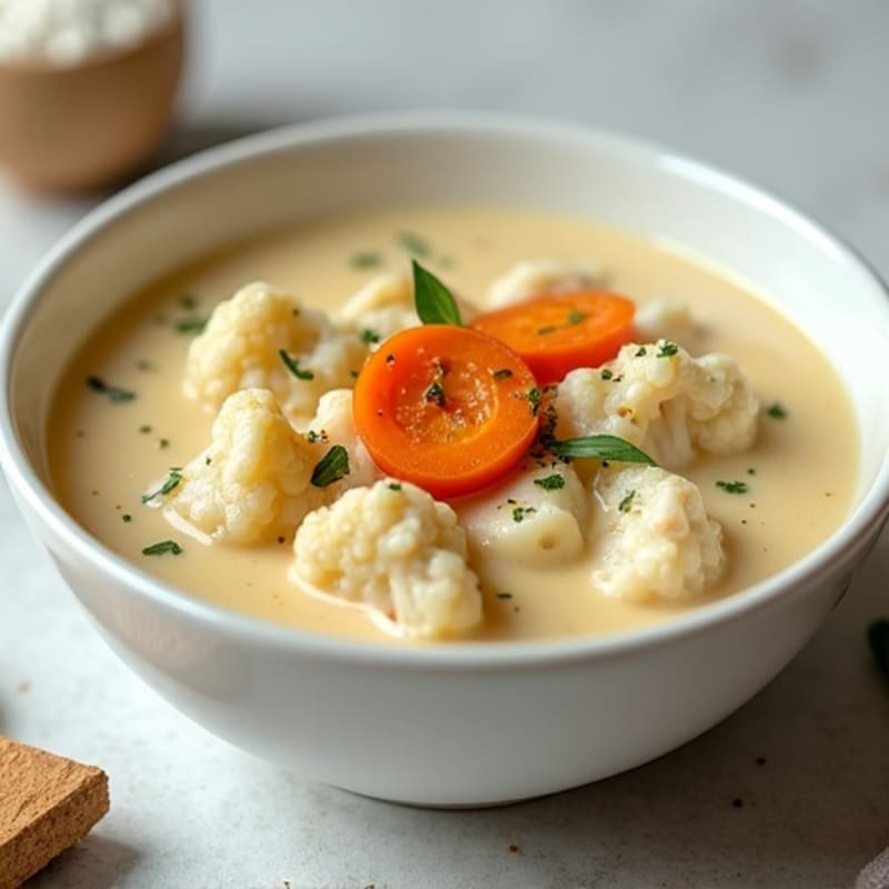 Creamy Chicken and Cauliflower Soup