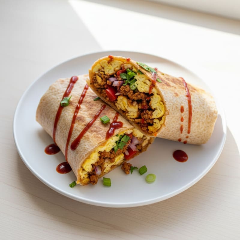 Smoky Chorizo and Egg Breakfast Burrito