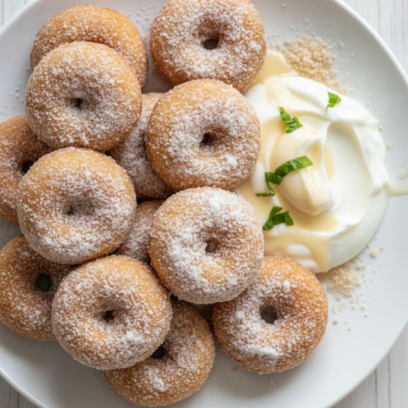 High-Protein Powdered Sugar Donut Holes