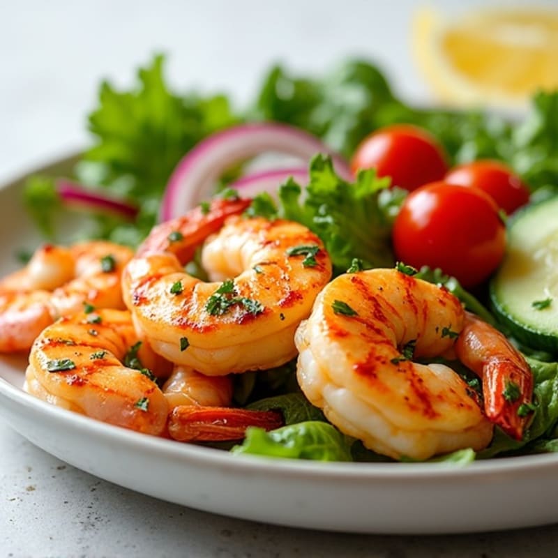 Citrus-Herb Grilled Shrimp and Fresh Garden Salad