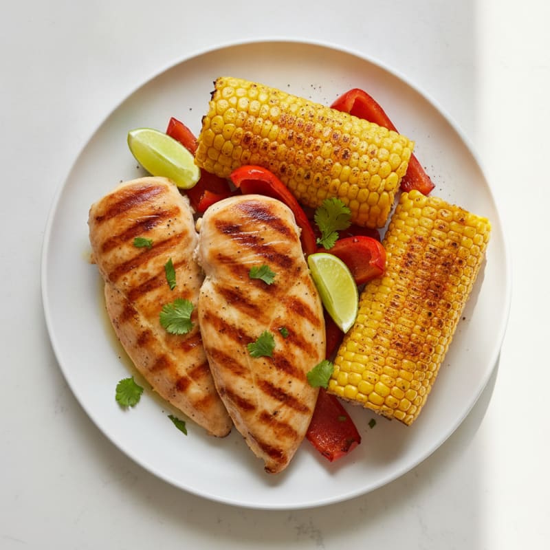 Grilled Chicken with Chili-Lime Corn