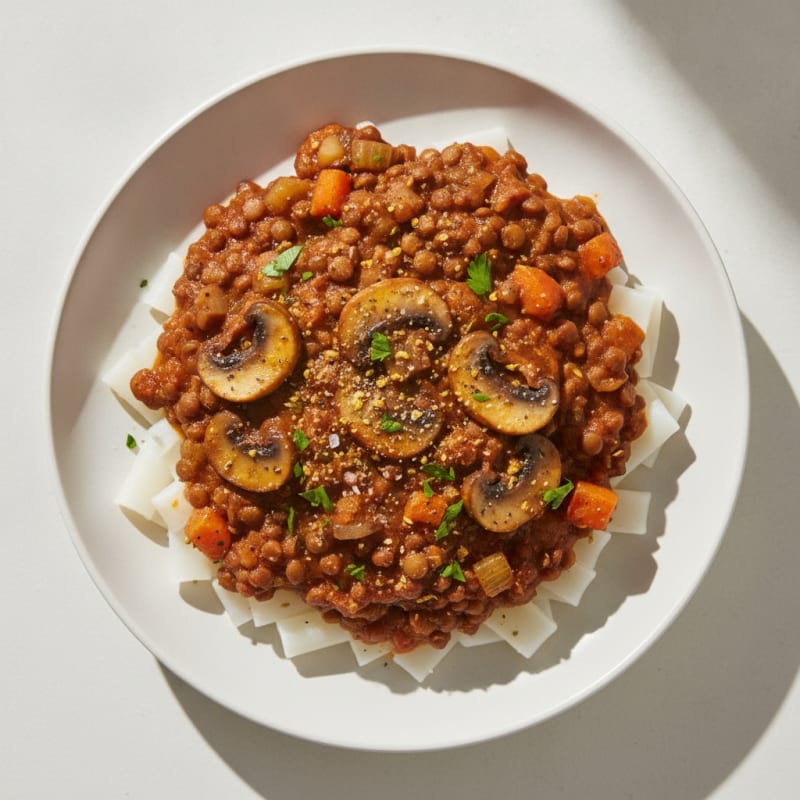 Hearty Lentil Mushroom Bolognese
