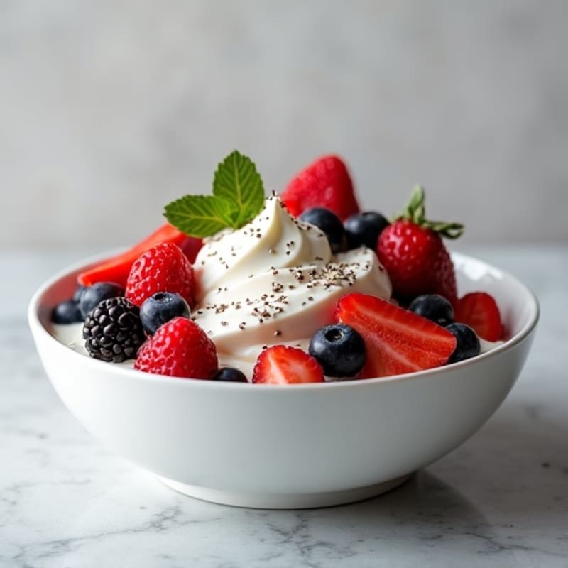 Creamy Vanilla Protein Yogurt with Mixed Berries