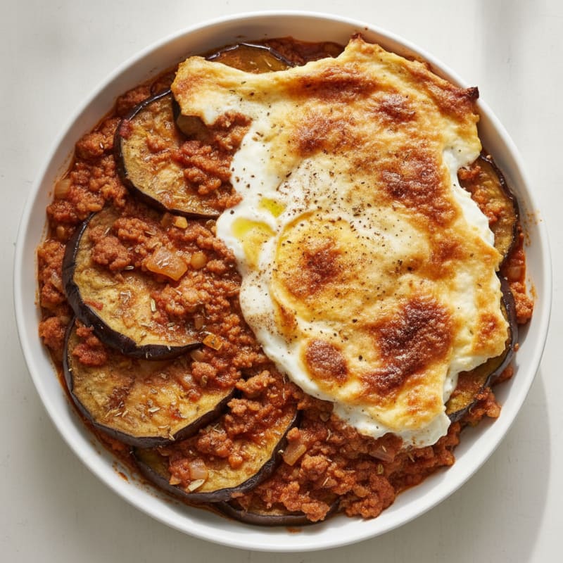 Lamb and Eggplant Moussaka Bake