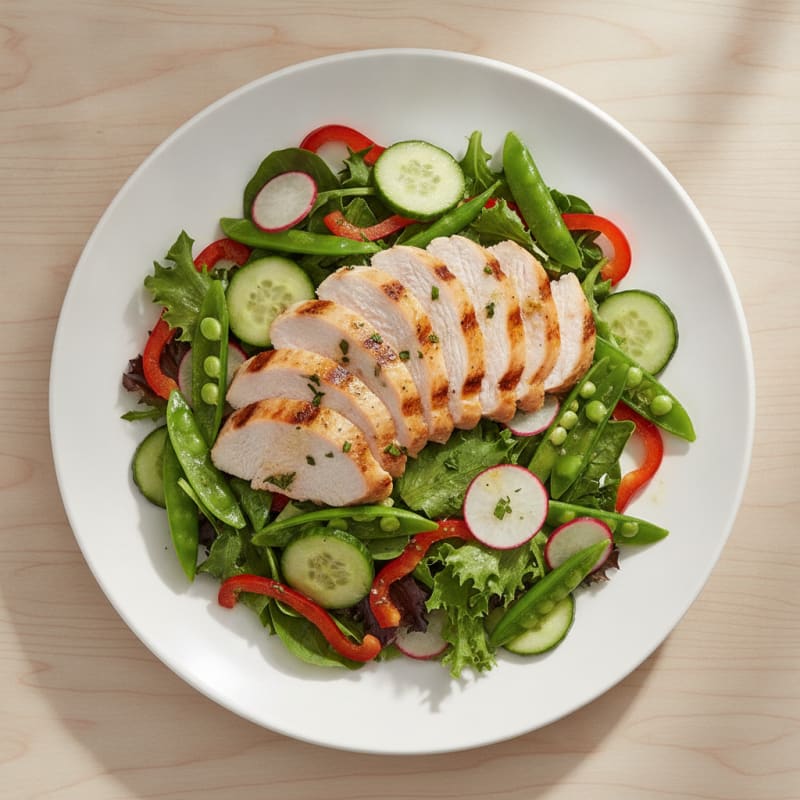 Grilled Turkey Breast Salad with Crunchy Vegetables