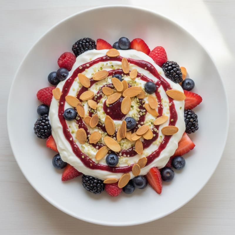 Greek Yogurt Protein Parfait with Mixed Berries