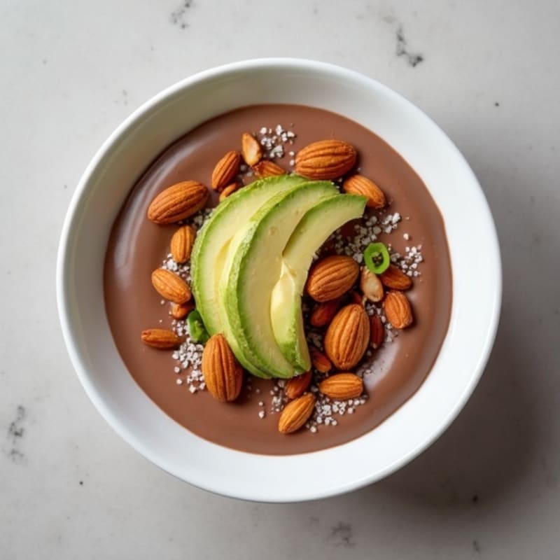 Silky Chocolate Protein Pudding with Toasted Almonds