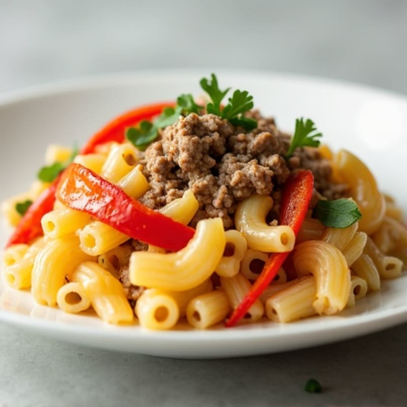 Creamy Lean Ground Beef and Bell Pepper Macaroni