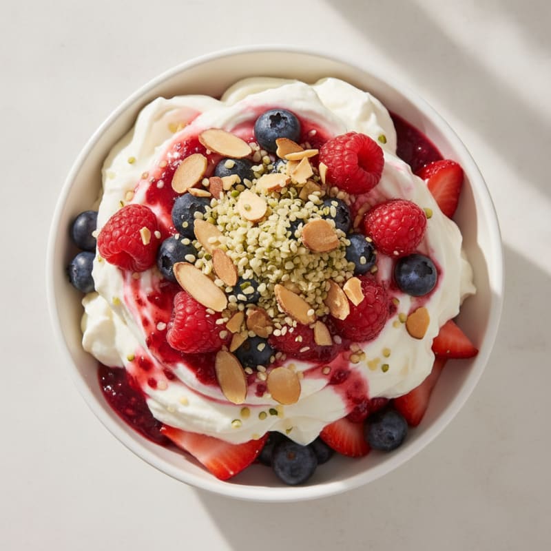 Silky Greek Yogurt Protein Parfait with Mixed Berries
