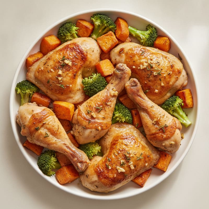 Garlic-Herb Roasted Chicken Legs and Thighs