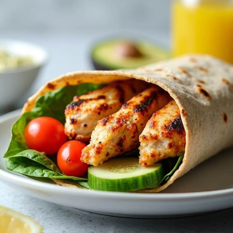 Grilled Chicken and Fresh Veggie Whole Wheat Wrap