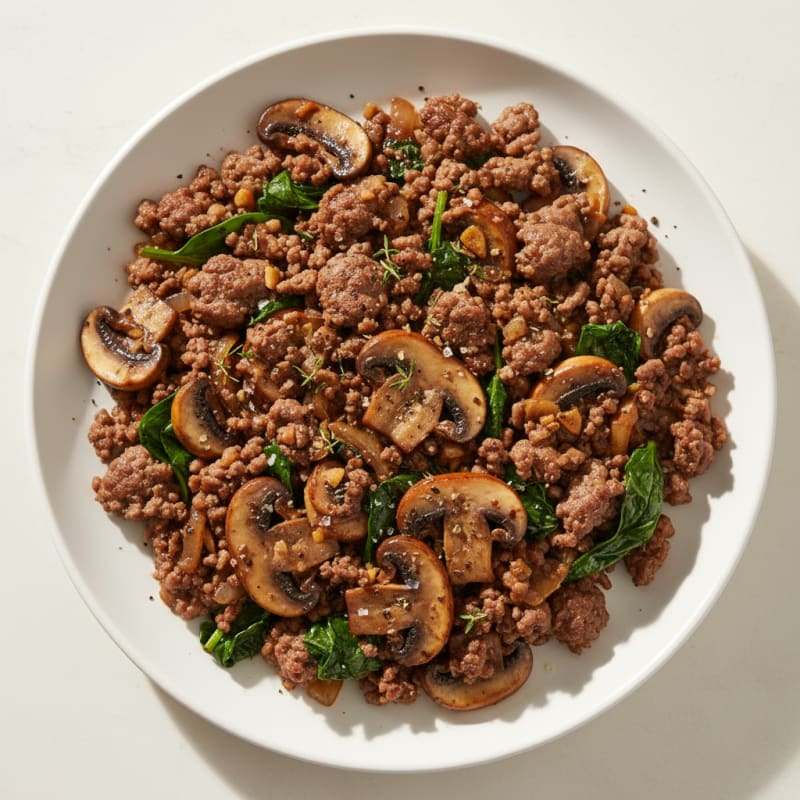 Savory Ground Beef and Mushroom Skillet