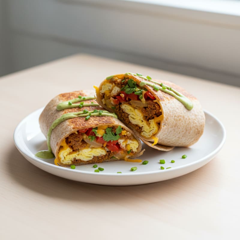 Crispy Chorizo and Egg Breakfast Burrito