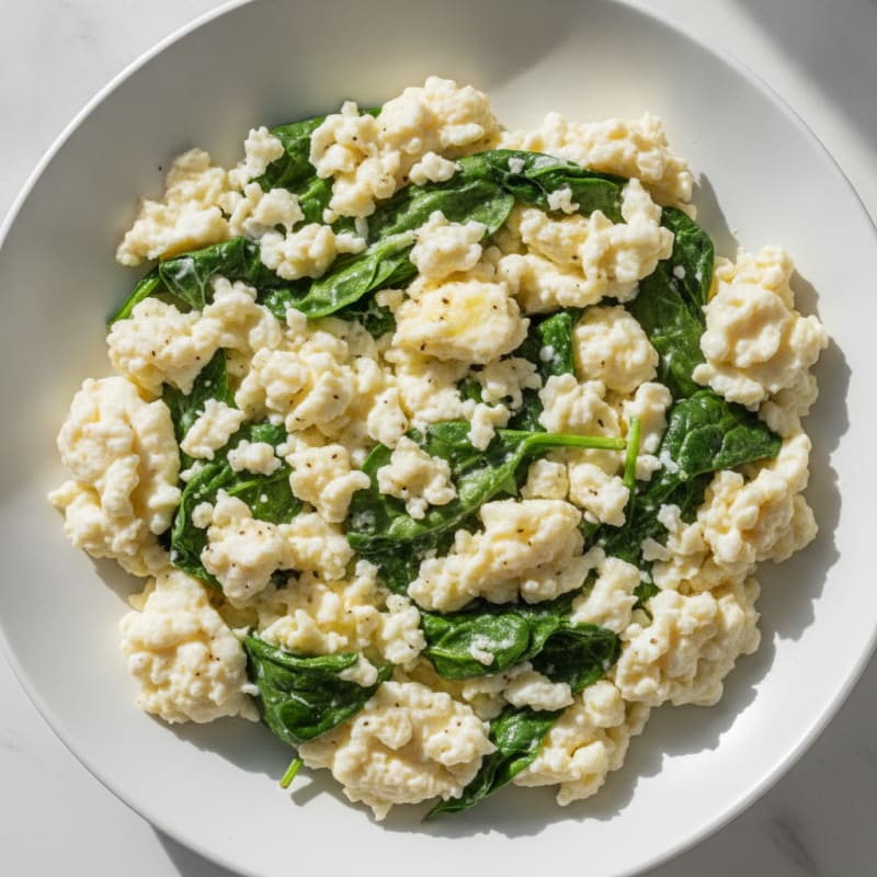 Egg White Spinach Scramble
