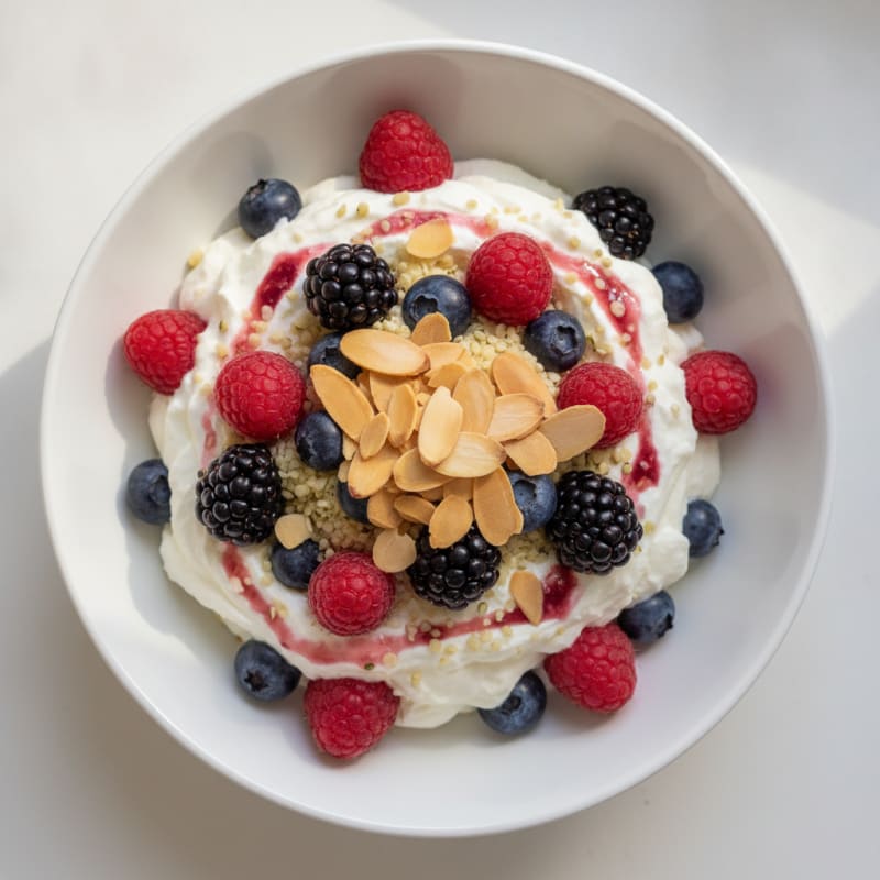 Silky Greek Yogurt Protein Parfait with Berries