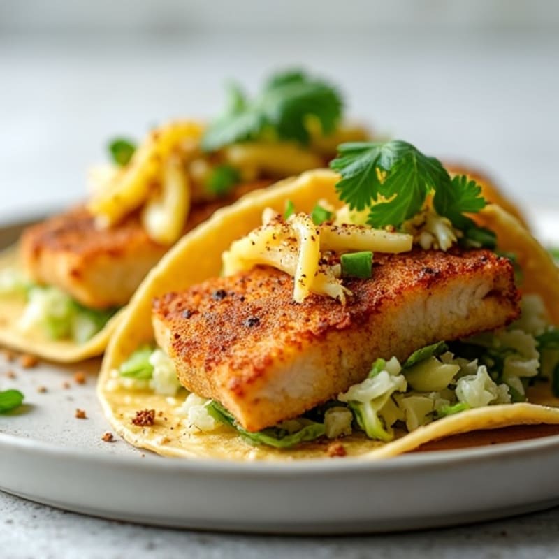 Crispy Baked Fish Tacos with Zesty Cabbage Slaw