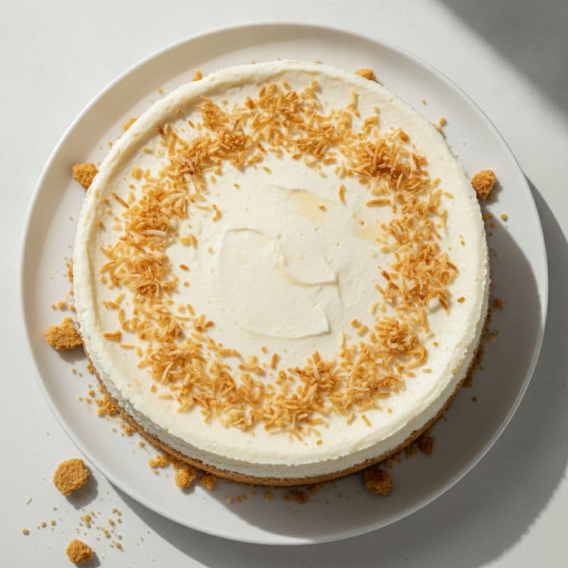 Coconut Protein Cheesecake with Sugar-Free Cookie Crust