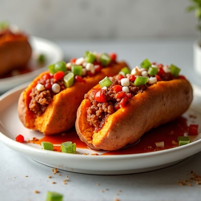 Lean Turkey Chili-Topped Sweet Potato Dogs