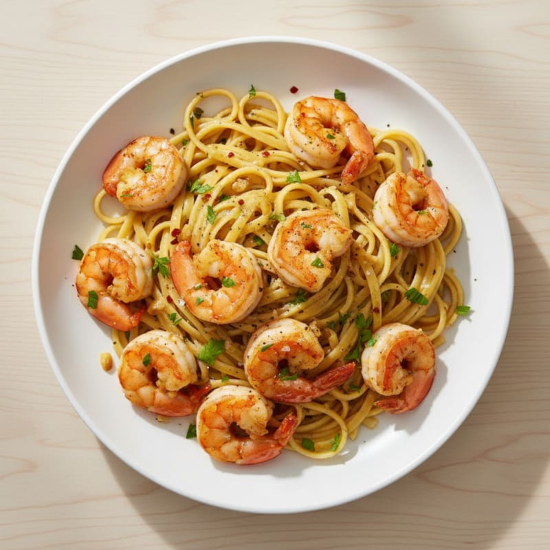 Garlic Butter Shrimp Scampi with Linguine