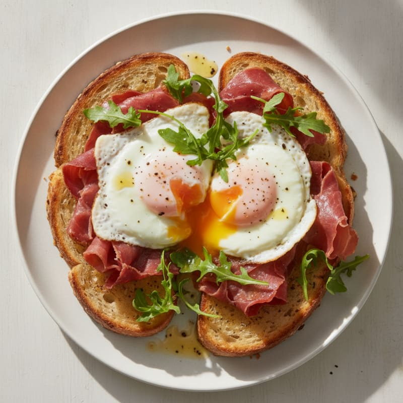 Pan-Seared Jamon with Garlic Toast