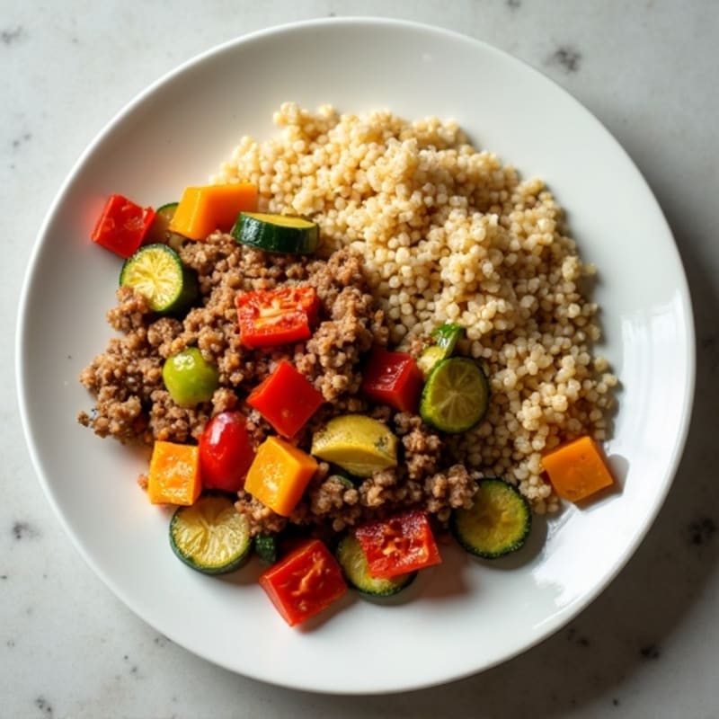 Savory Ground Turkey and Roasted Vegetable Skillet