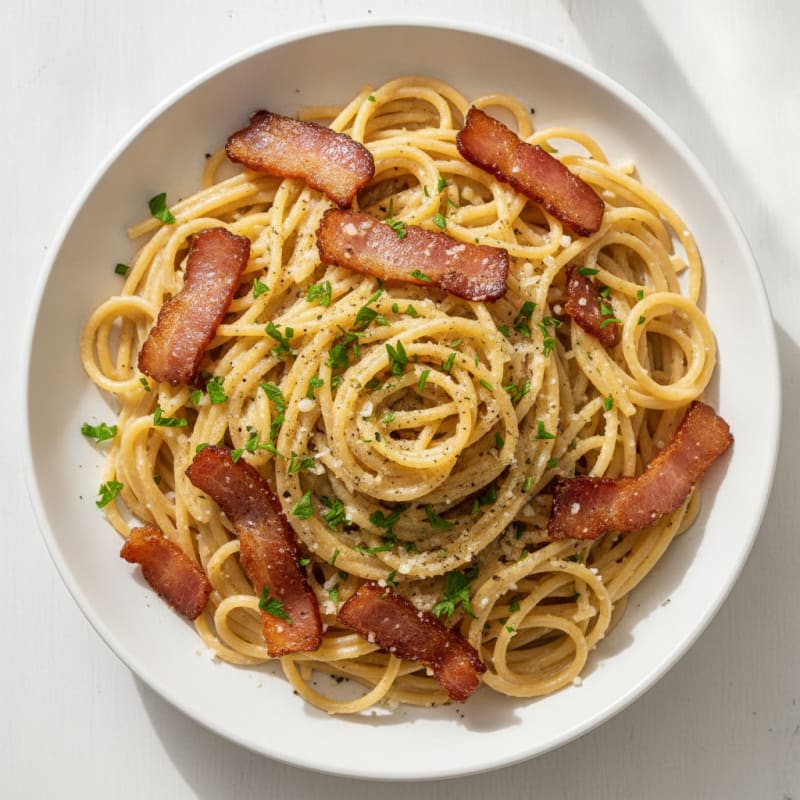 Bacon Carbonara with Fresh Parsley