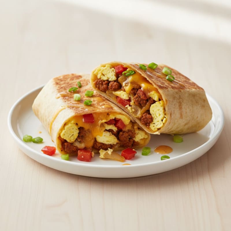 Crispy Chorizo and Egg Breakfast Burrito