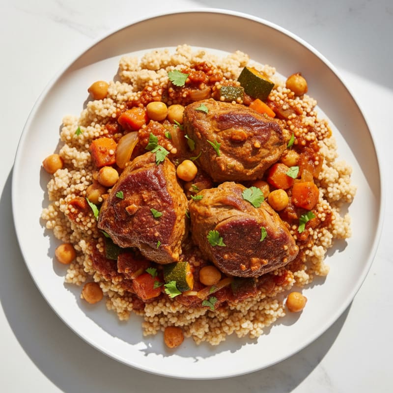Spicy Harissa Lamb Tagine with Couscous