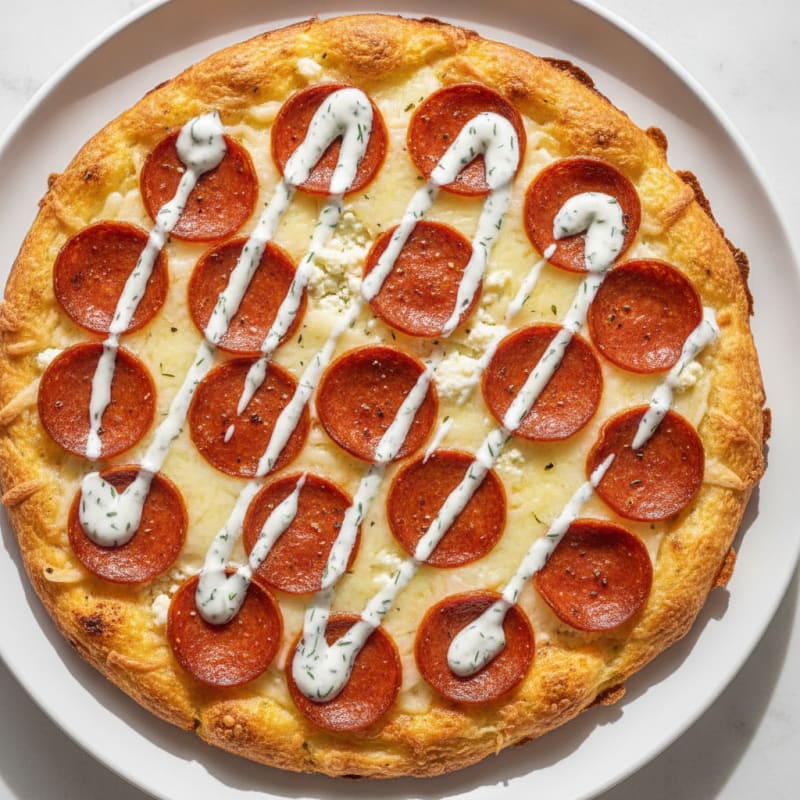 High-Protein Pepperoni Ranch Pizza