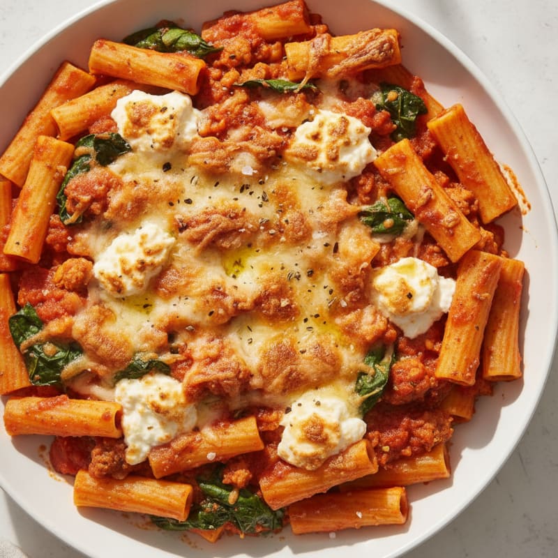 Classic Baked Ziti with Ricotta