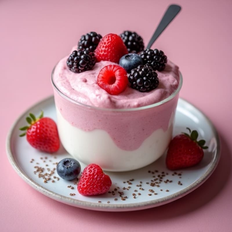 Silky Greek Yogurt Protein Mousse with Berries