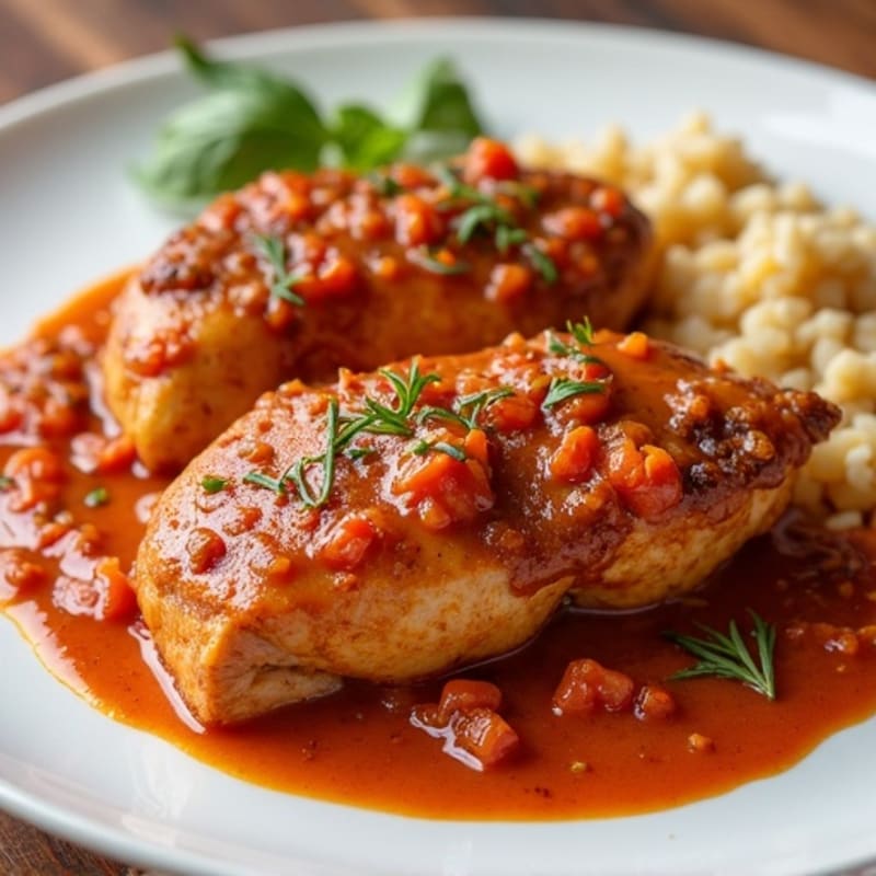 Roasted Chicken with Creamy Spiced Tomato Sauce