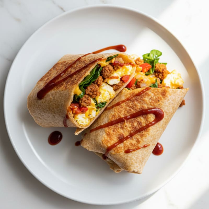 Crispy Chorizo and Egg Breakfast Burrito