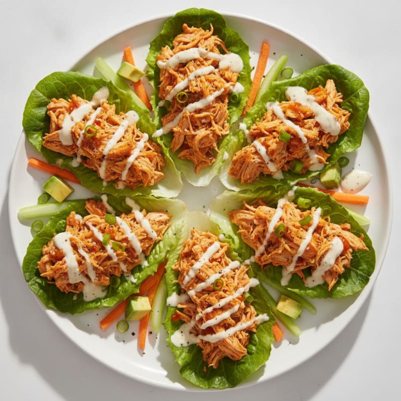 Buffalo Ranch Chicken Lettuce Wraps