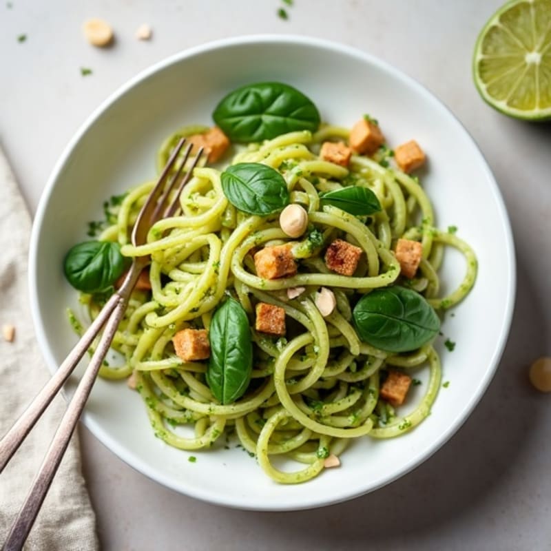 Creamy Vegan Pesto Zucchini Noodles