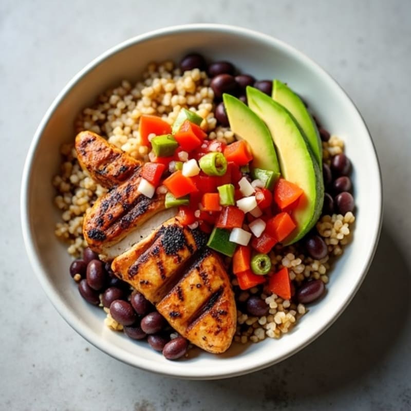 Hearty Black Bean and Brown Rice Bowl with Fresh Salsa