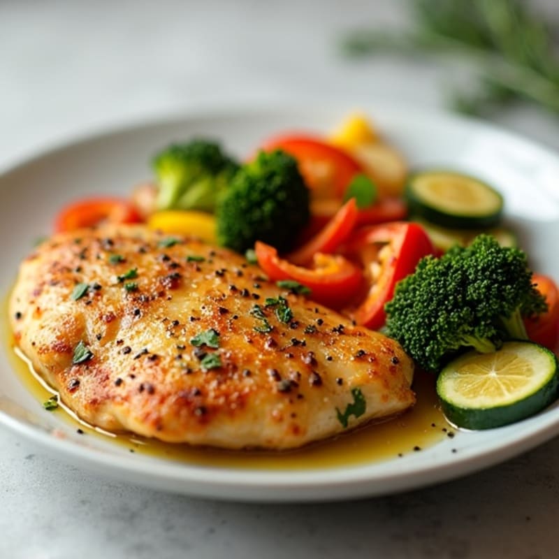 Crispy Lemon-Herb Baked Chicken with Roasted Vegetables