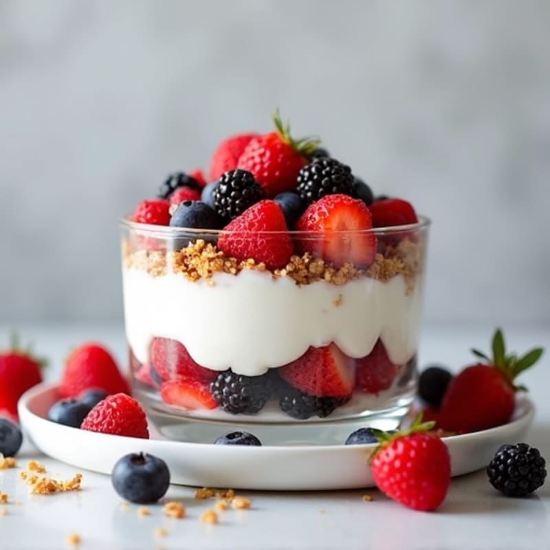Greek Yogurt Protein Parfait with Mixed Berries