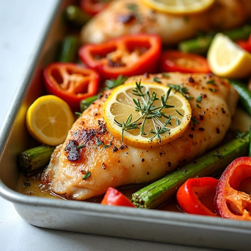 Sheet Pan Lemon-Herb Roasted Chicken with Crispy Roasted Vegetables